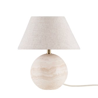 zdjęcie Beżowa lampa stołowa kula kamienna Castello
